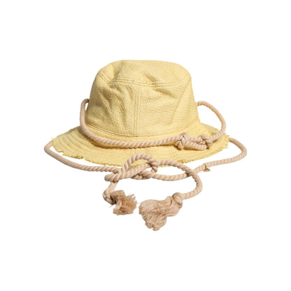 Dolce & Gabbana Yellow Cotton Wide Brim Bucket