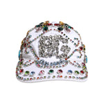 Dolce & Gabbana White Multicolor Crystal Embellish Baseball Cap HAT9700-58