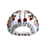 Dolce & Gabbana White Multicolor Crystal Embellish Baseball Cap HAT9700-58