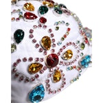 Dolce & Gabbana White Multicolor Crystal Embellish Baseball Cap HAT9700-58