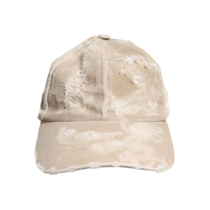 Dolce & Gabbana Beige Tattered Cotton 6 Panels Baseball Cap