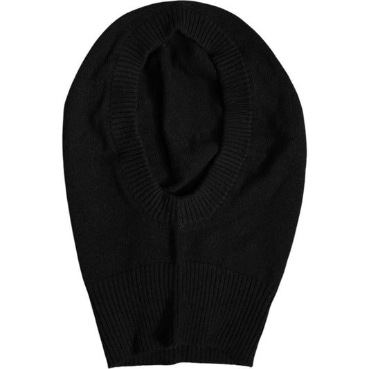 Dolce & Gabbana black cashmere knitted ski mask balaclava hat, women's fashion accessory, 100% cashmere, made in Italy.