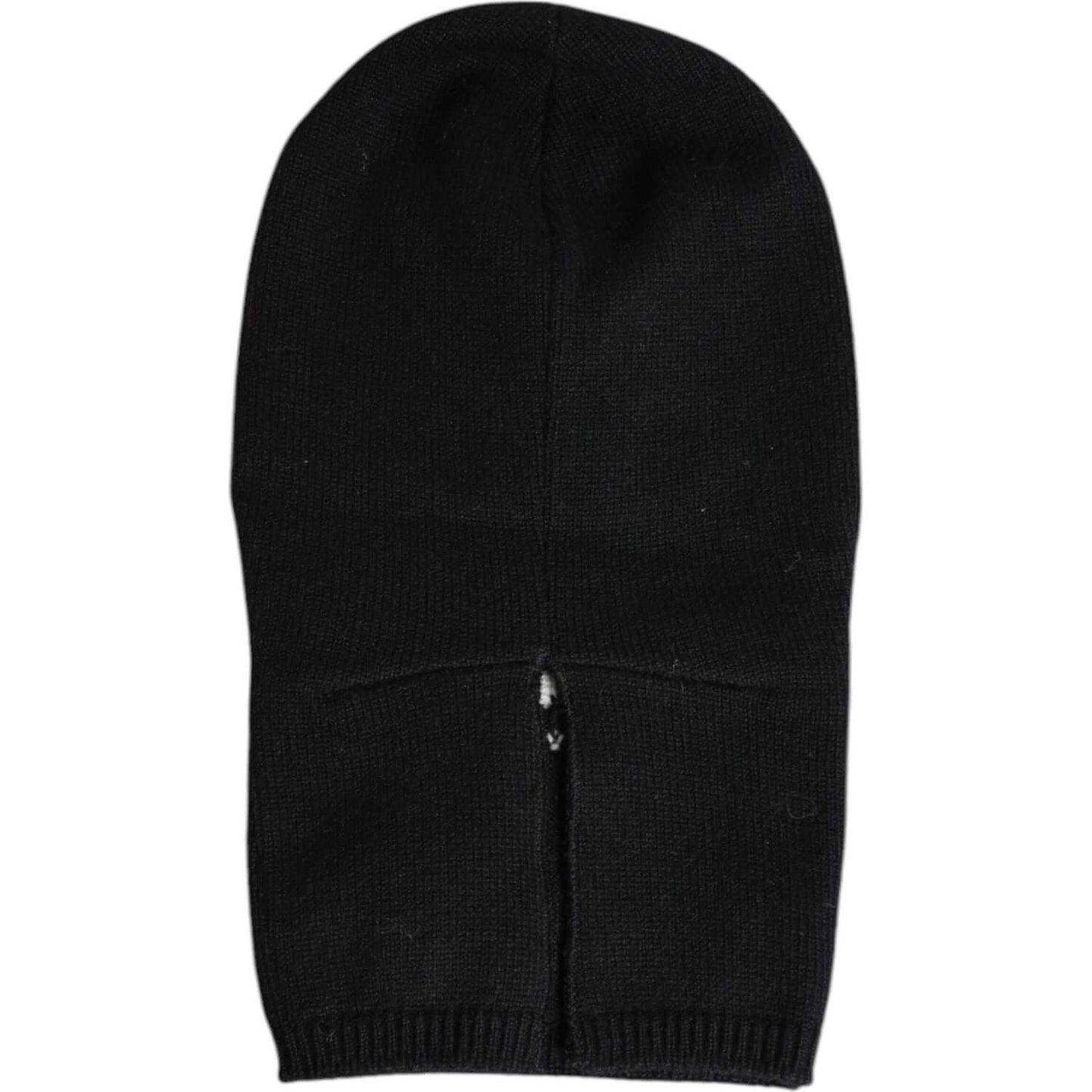Dolce & Gabbana women's cashmere knitted black balaclava ski mask, logo details, made in Italy