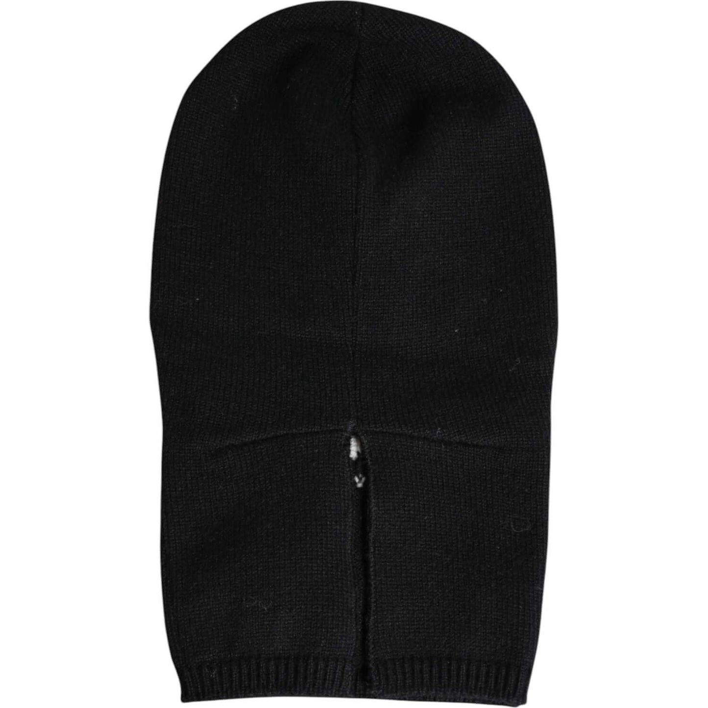 Dolce & Gabbana black cashmere knitted ski mask balaclava hat, women's luxury headwear, made in Italy.