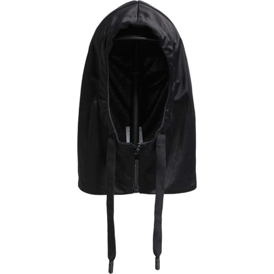 Dolce & Gabbana women's black polyester head wrap hat with logo, made in Italy.