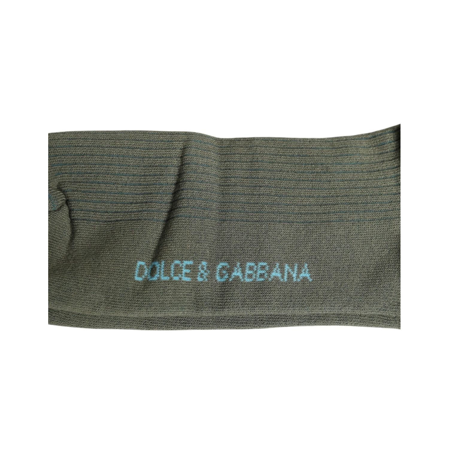 Dolce & Gabbana Gray Cotton DG Bear Mid Calf Socks