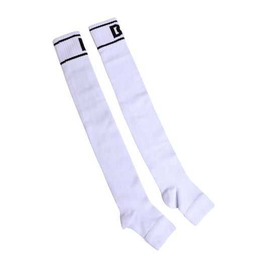 Dolce & Gabbana White Cotton DG Logo Print Open Toe Socks SCS2237