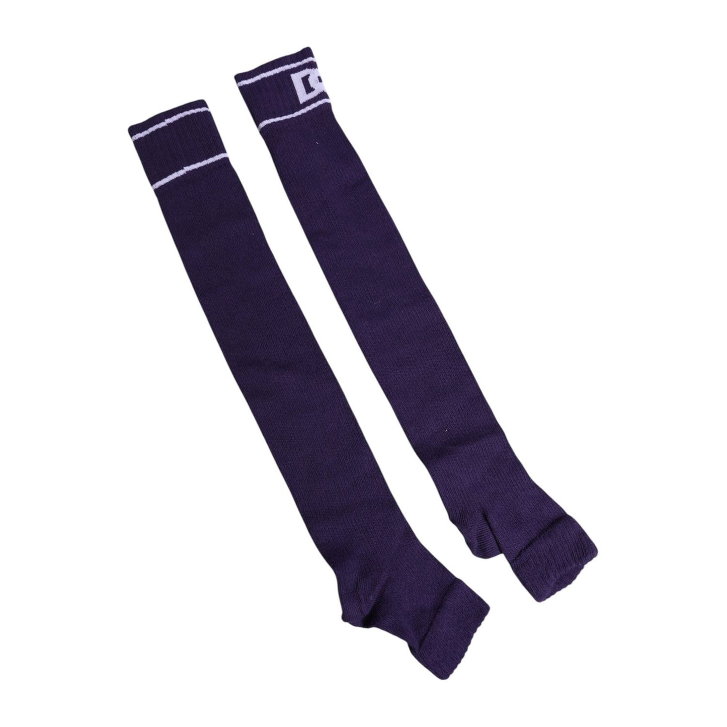 Dolce & Gabbana Purple Cotton DG Logo Print Open Toe Socks SCS2242
