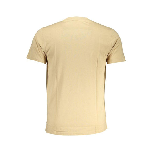 Cavalli Class Beige Cotton T-Shirt Cavalli Class Wheat