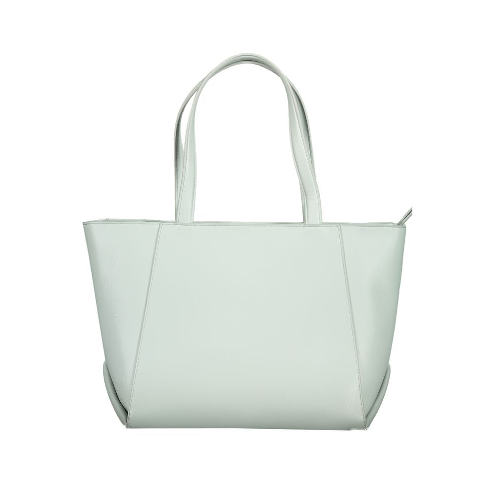 Front view with bag zipped and handles upright.