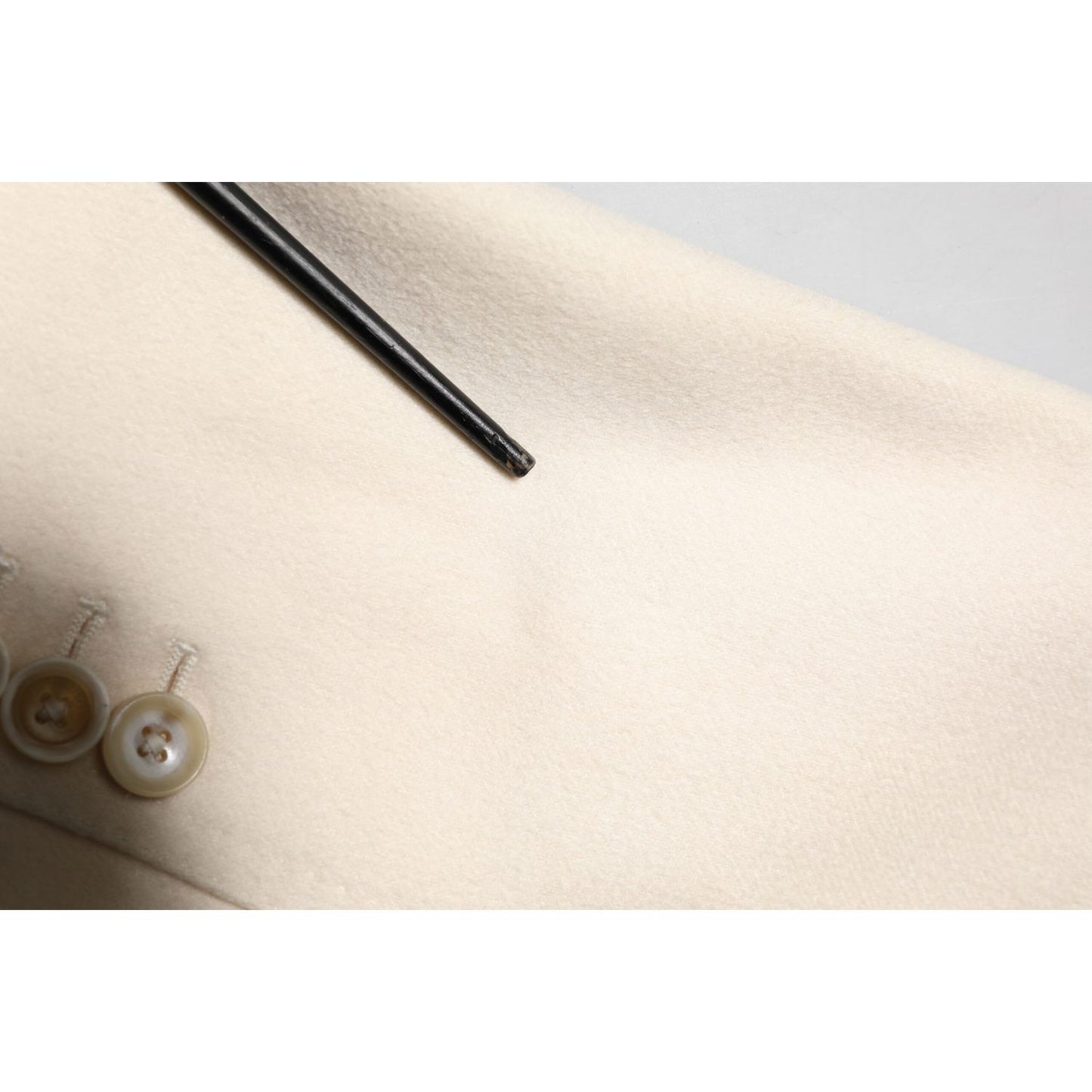 Dolce & Gabbana Beige Cashmere Double Breasted Coat Blazer