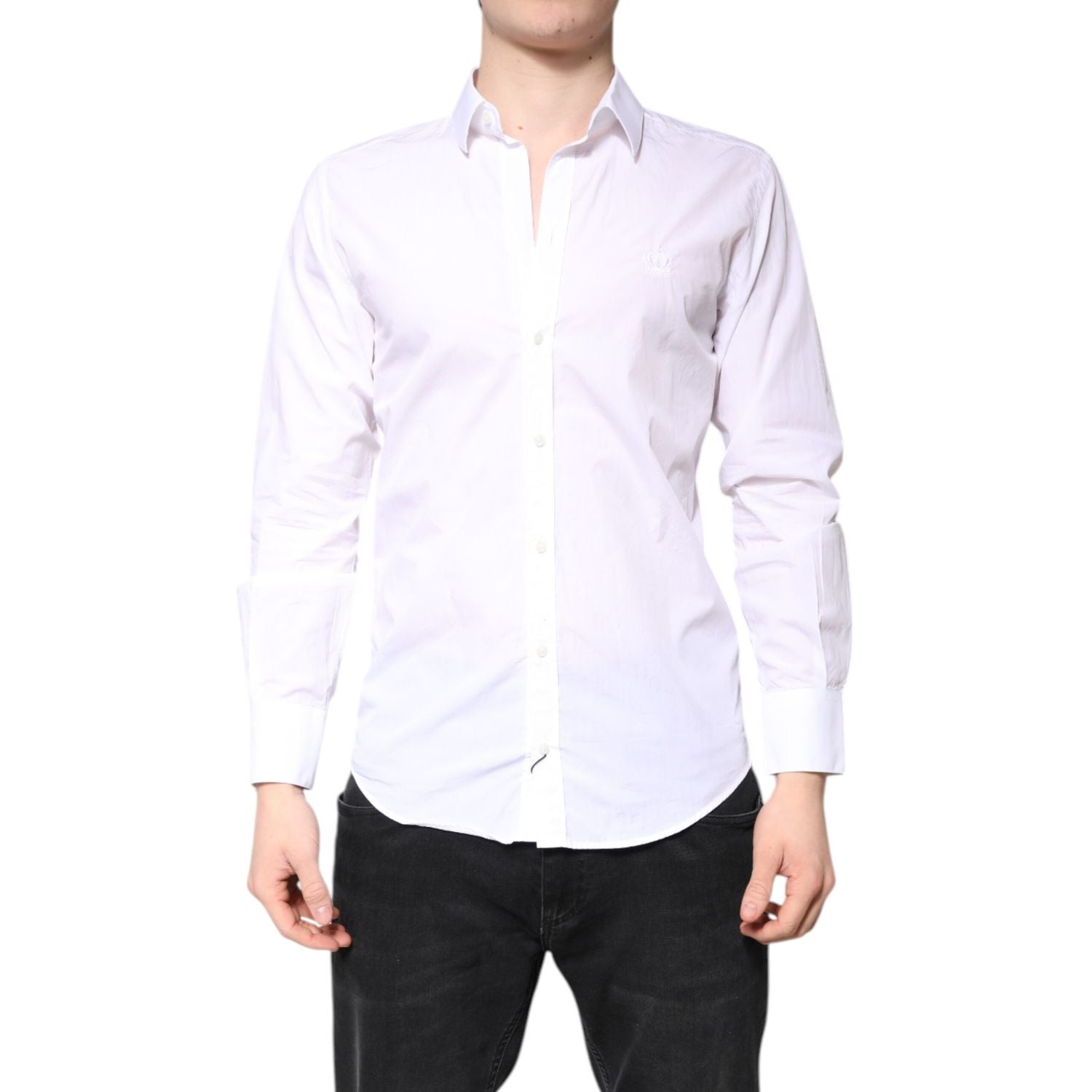 Dolce & Gabbana White MARTINI Cotton Men Formal Dress Shirt