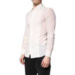 Dolce & Gabbana White Silk GOLD Dress Formal Collared Shirt TSH878640-38