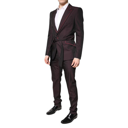 Dolce & Gabbana Maroon Single Breasted Formal 2 Piece Suit