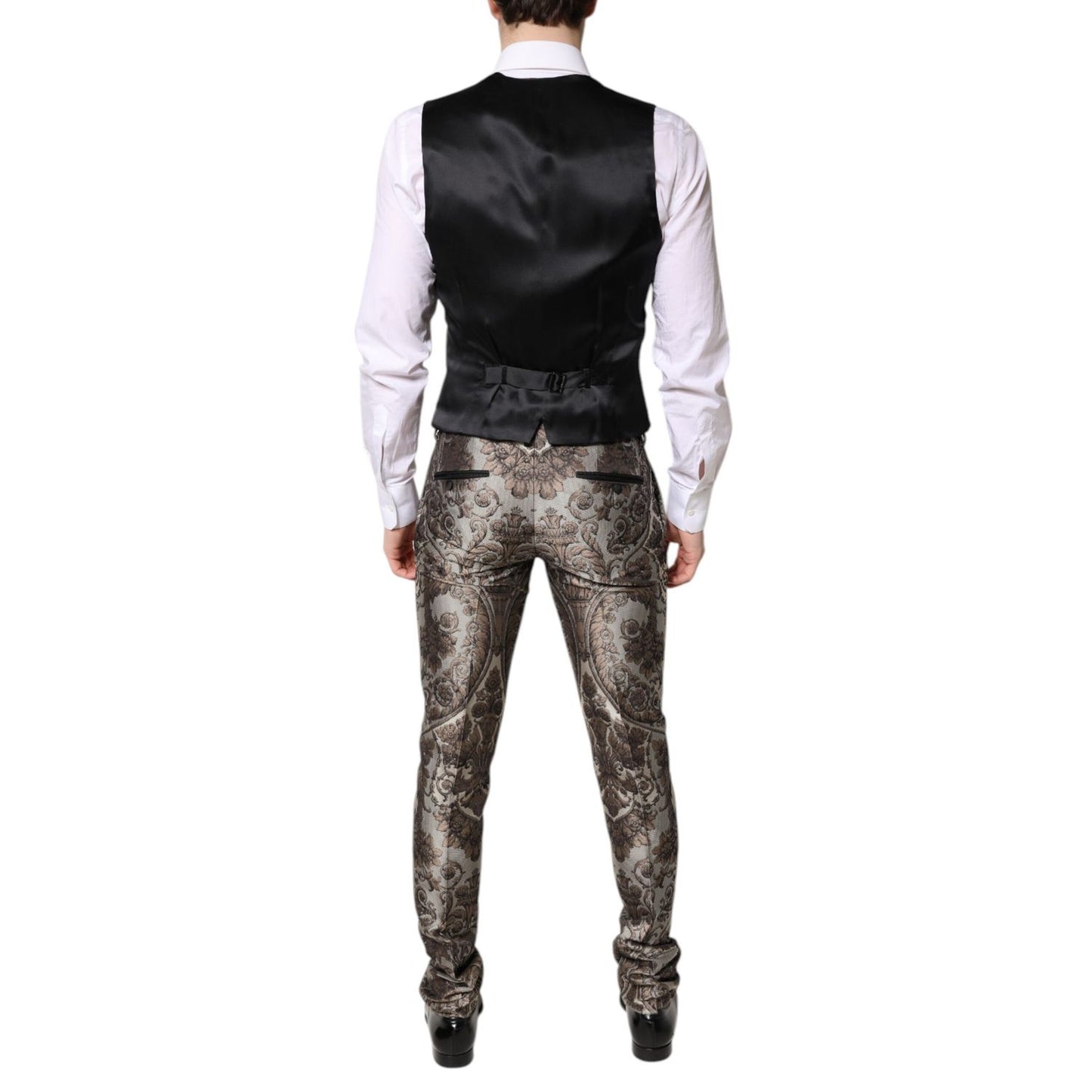 Dolce & Gabbana Multicolor Jacquard Single Breasted 3 Piece Suit