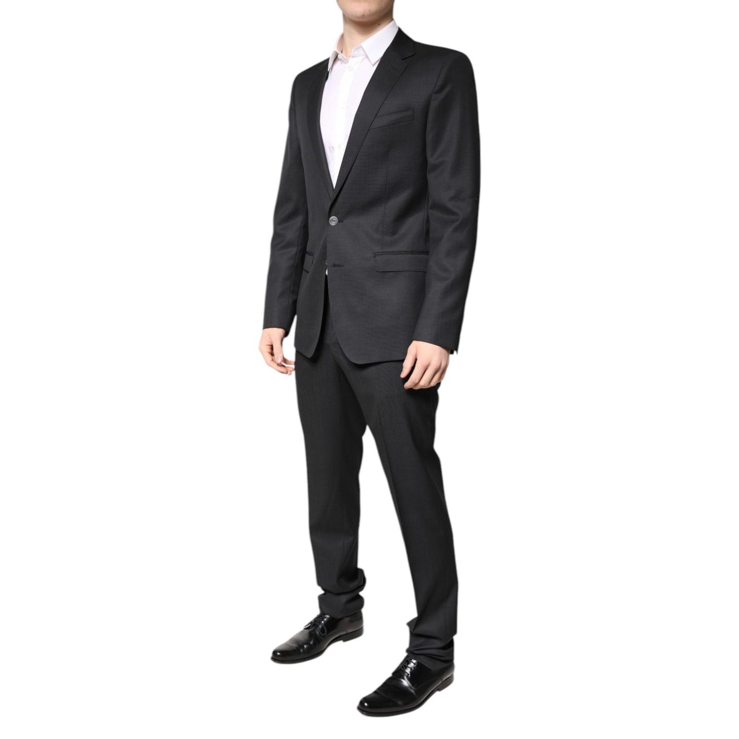 Dolce & Gabbana Dark Gray Wool Single Breasted 2 Piece Suit