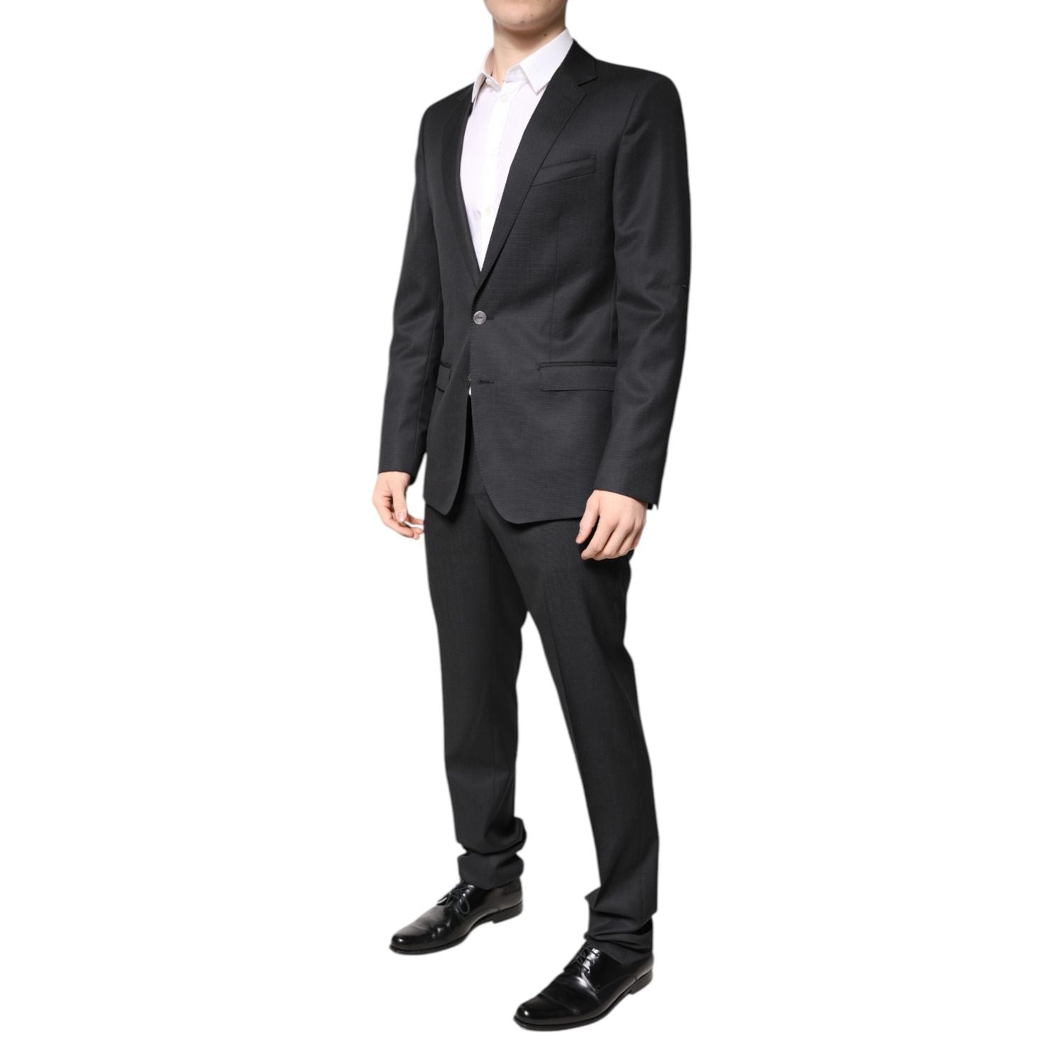 Dolce & Gabbana Dark Gray Wool Single Breasted 2 Piece Suit