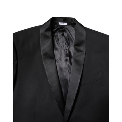 Dolce & Gabbana Black Wool Single Breasted 2 Piece Suit