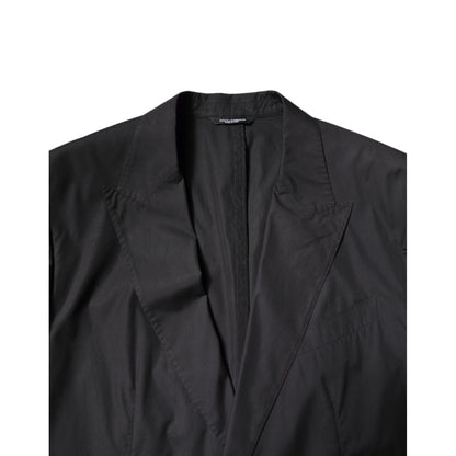 Dolce & Gabbana Black Cotton Single Breasted 2 Piece Suit
