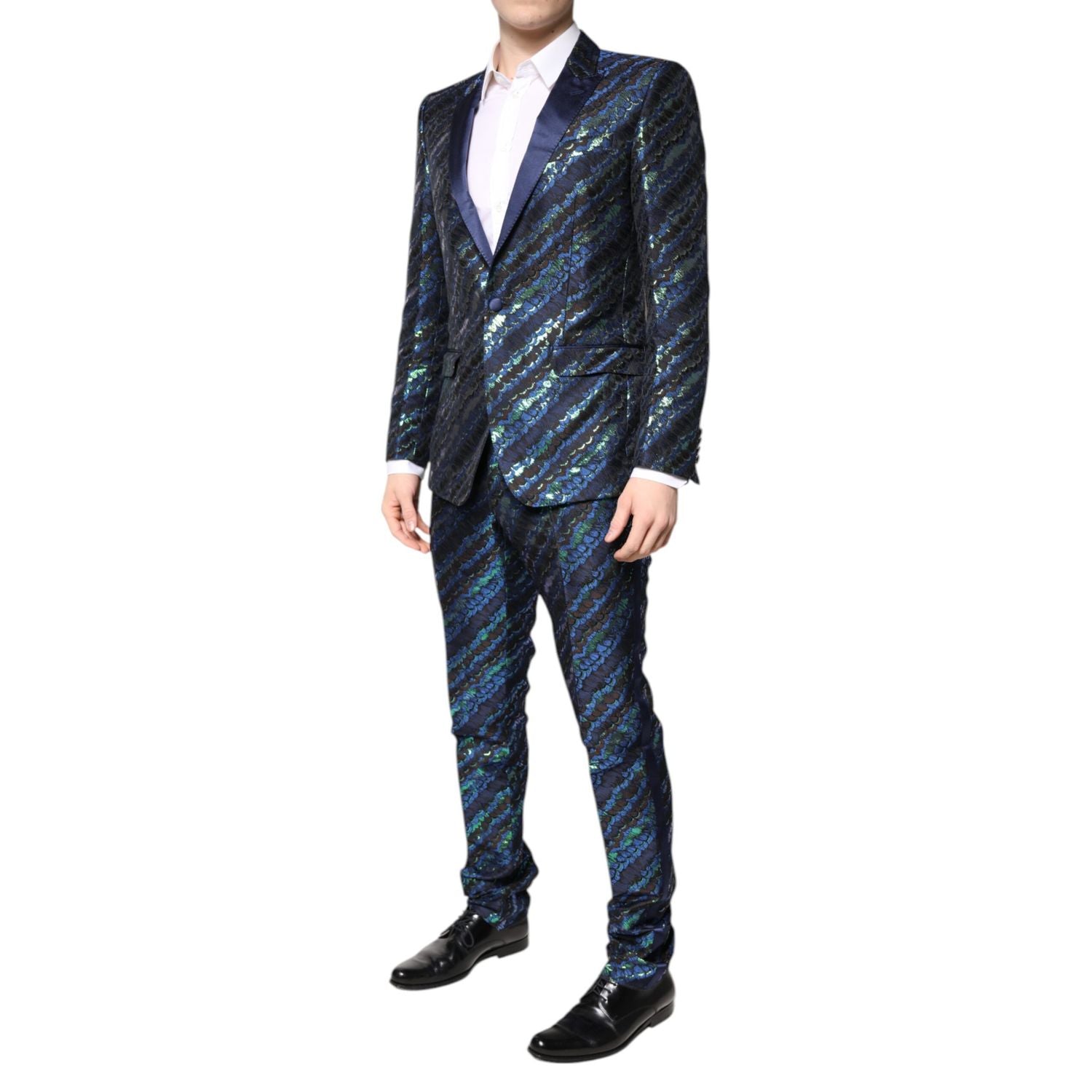 Dolce & Gabbana Multicolor Polyester Jacquard 2 Piece Suit