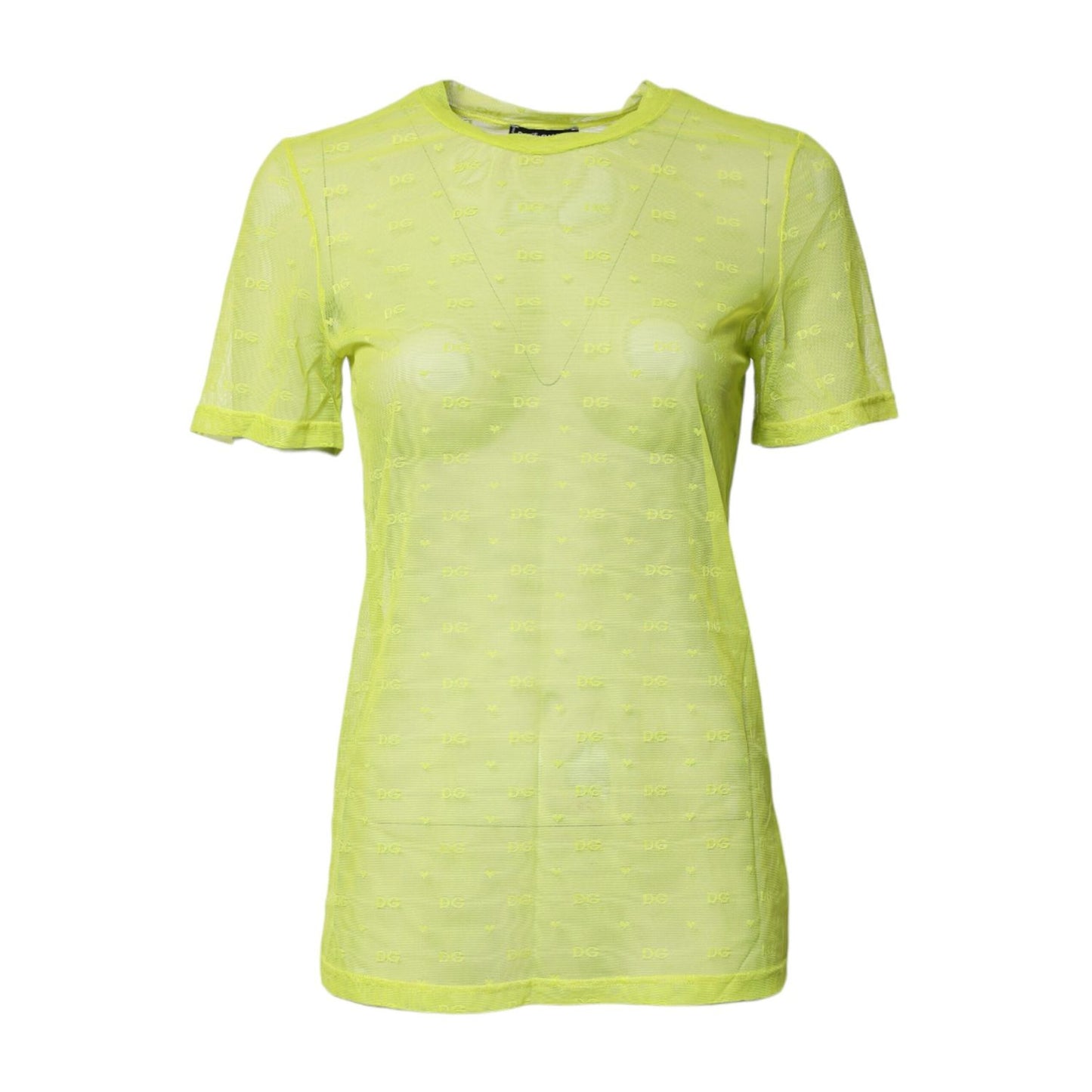 Dolce & Gabbana Green Nylon See Through Women Short Sleeves Top