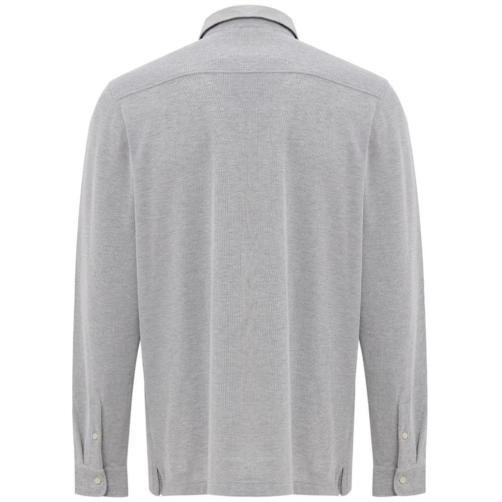 Corneliani Gray Cotton Dress Shirt