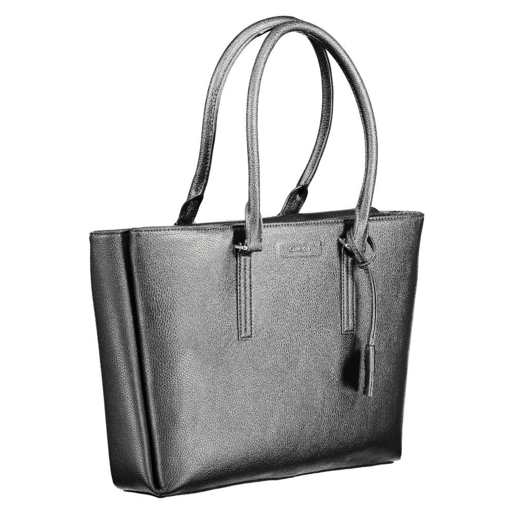 Front view with bag zipped and handles upright.
