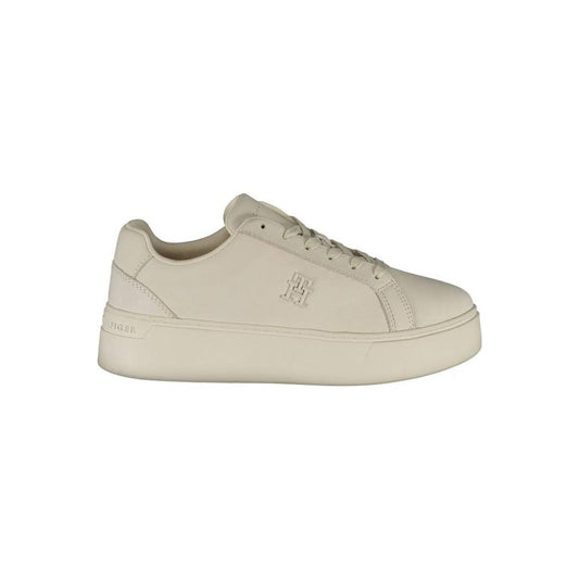 Tommy Hilfiger White Polyester Sneaker Tommy Hilfiger Gray