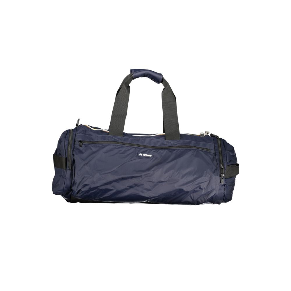 K-WAY Blue Polyamide Luggage And Travel with shoulder handles, adjustable strap, external and internal pockets, zip closure, logo.