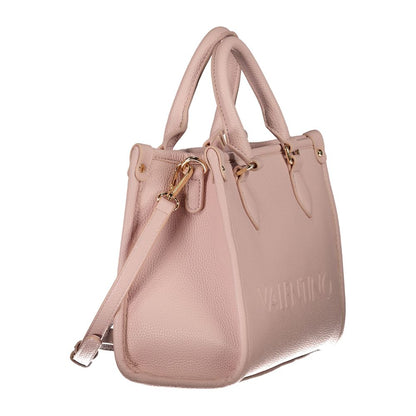 Mario Valentino Pink Polyethylene Handbag with handles, removable strap, internal pockets, protective feet, and zip closure.