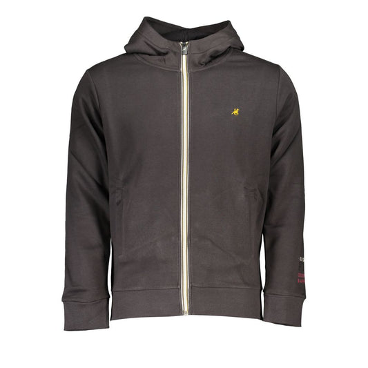 U.S. Grand Polo gray cotton men's hoodie with plush fleece interior and sleek design, featuring exquisite embroidery, front view.