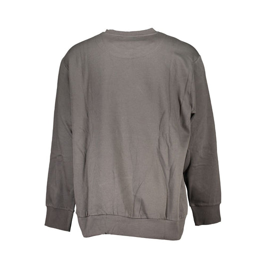 Back view of U.S. Grand Polo gray cotton men's sweatshirt with long sleeves and crew neck.
