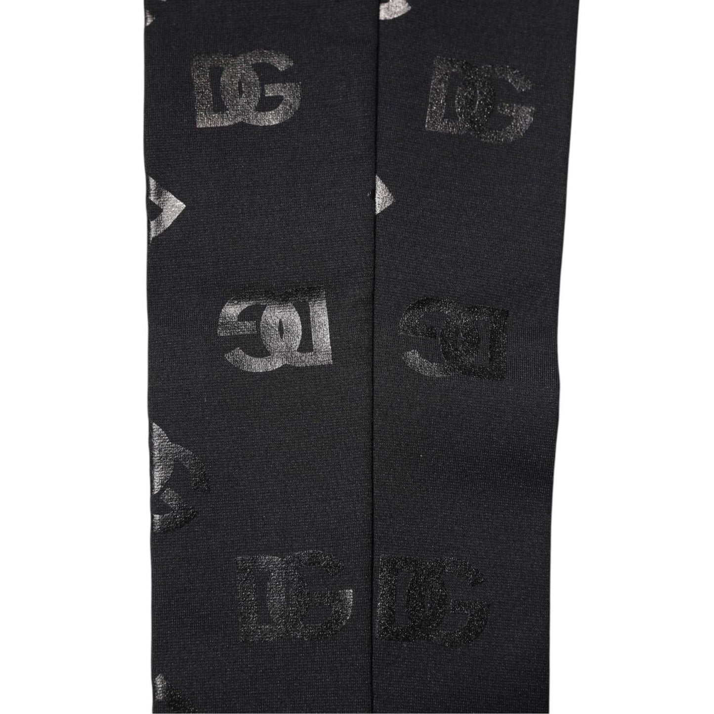 Dolce & Gabbana Black DG Logo Monogram Wool Stretch Arm Sleeves