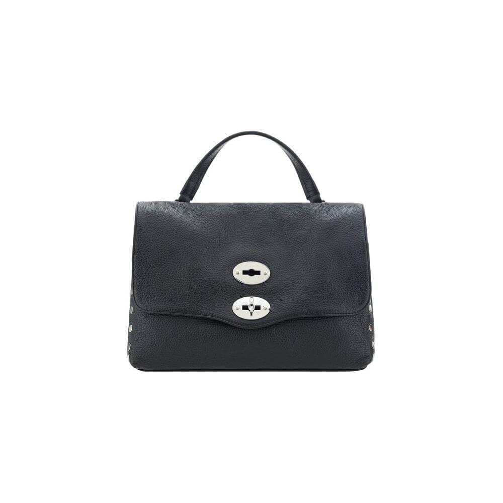 Front view with bag zipped and handles upright.