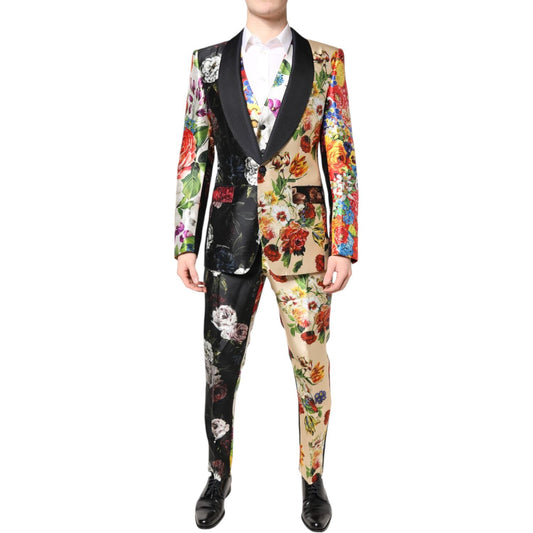 Dolce & Gabbana Multicolor Floral SICILIA Silk 3 Piece Suit KOS2154-48