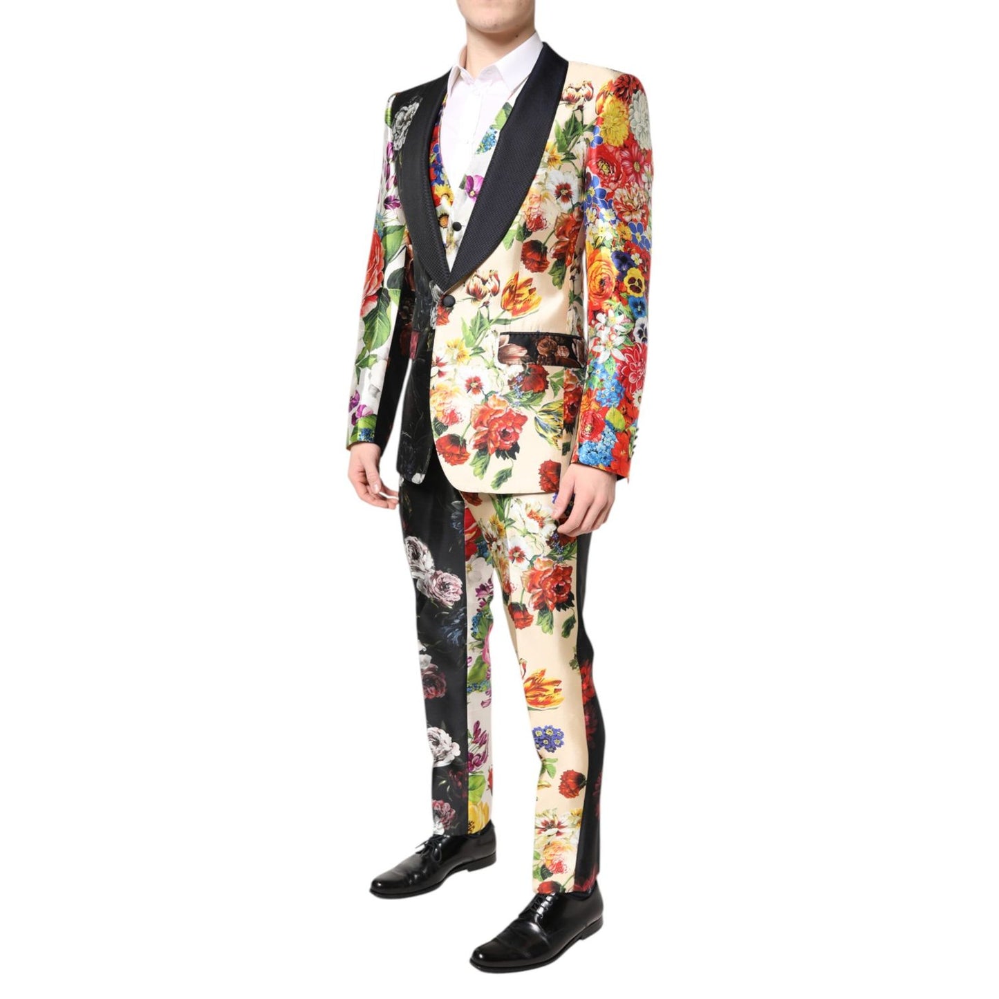 Dolce & Gabbana Multicolor Floral SICILIA Silk 3 Piece Suit