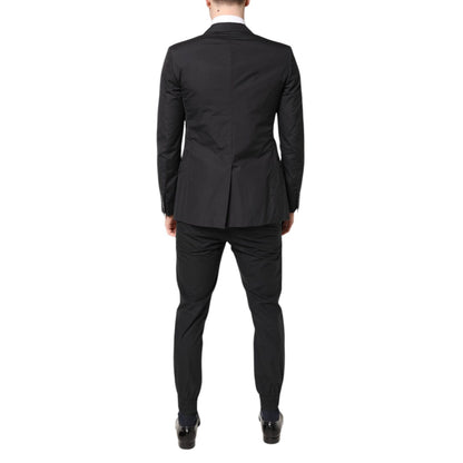 Dolce & Gabbana Black Cotton TAORMINA Formal 2 Piece Suit