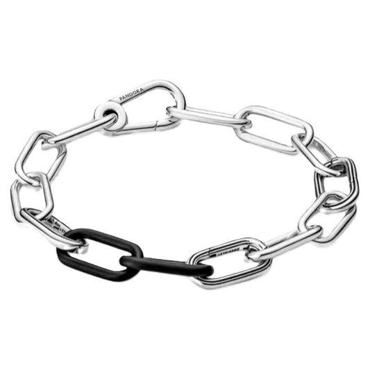 PANDORA CHARMS Mod.  STYLING MATTE DOUBLE LINK Bracelet PANDORA Light Gray