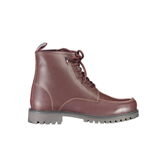 U.S. POLO ASSN. Red Leather Men Boot US-37010-EU44/US11
