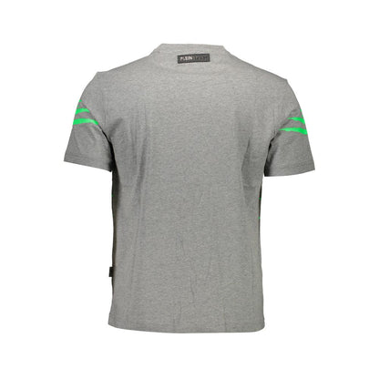 Back view of Plein Sport Brown Cotton Men T-Shirt with green accents