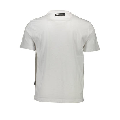 Back view of Plein Sport White Cotton Men T-Shirt showcasing premium cotton fabric and logo detail.