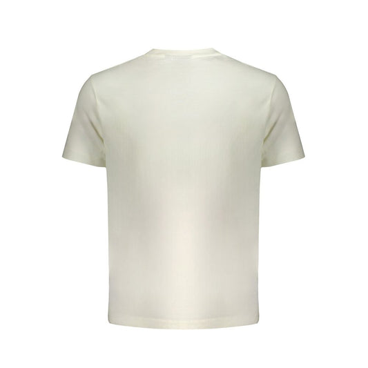 Back view of a Wrangler white cotton t-shirt featuring short sleeves and a crew neck design.