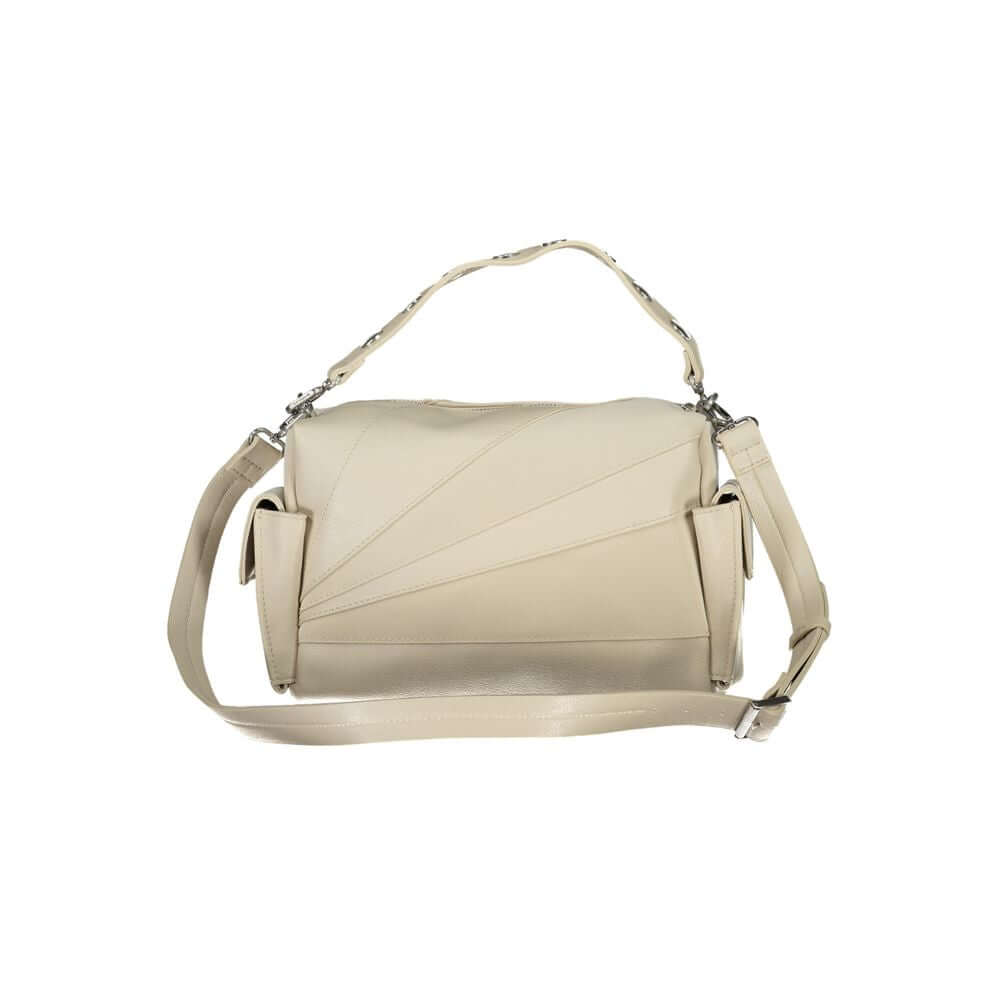 Front view with bag zipped and handles upright.