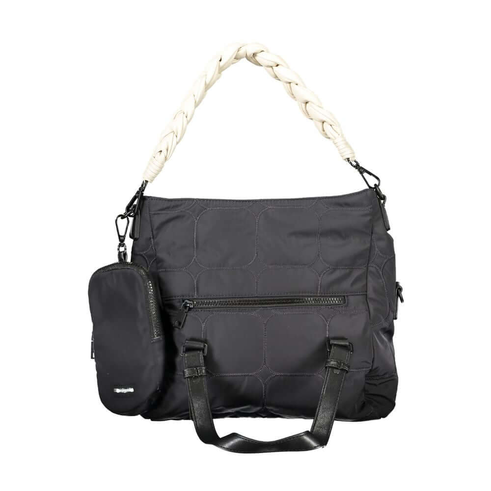Front view with bag zipped and handles upright.