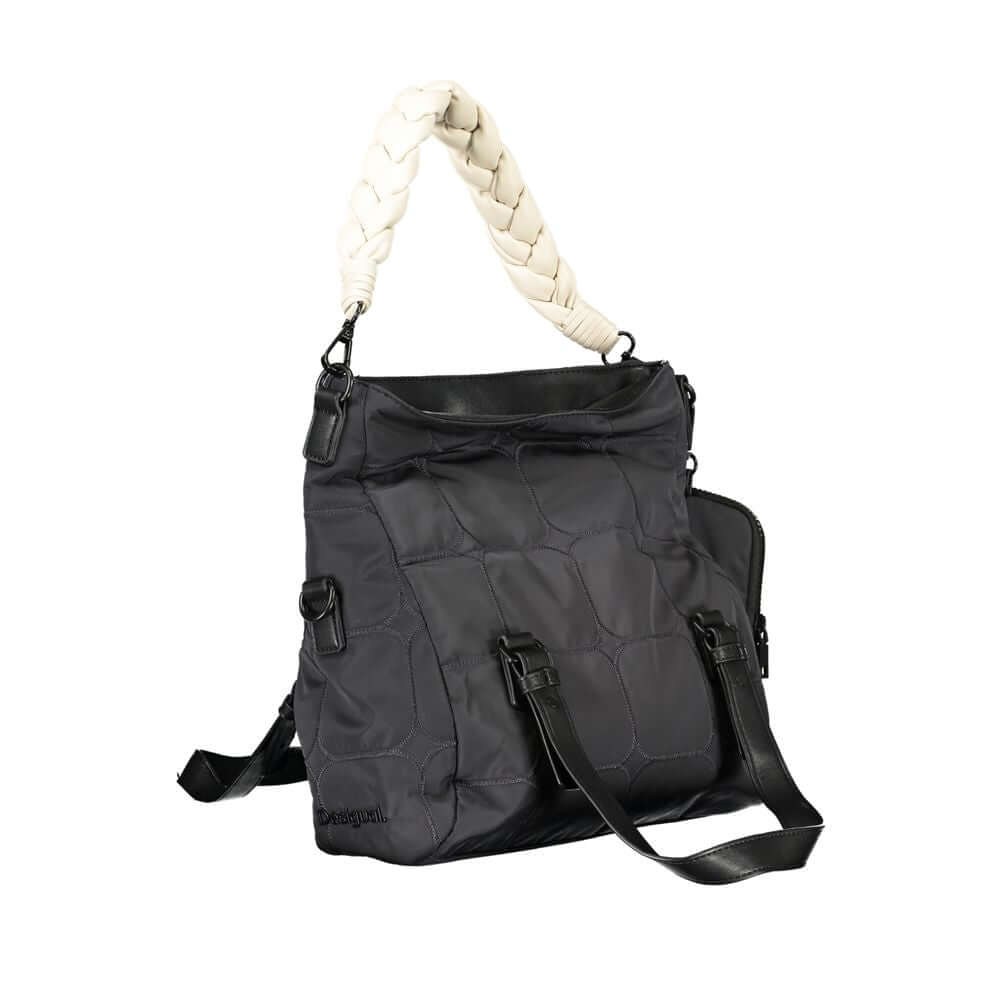 Front view with bag zipped and handles upright.