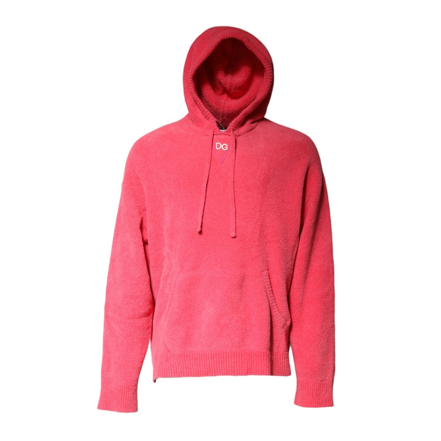 Dolce & Gabbana Red Cotton Knit Hooded Men Pullover Sweater