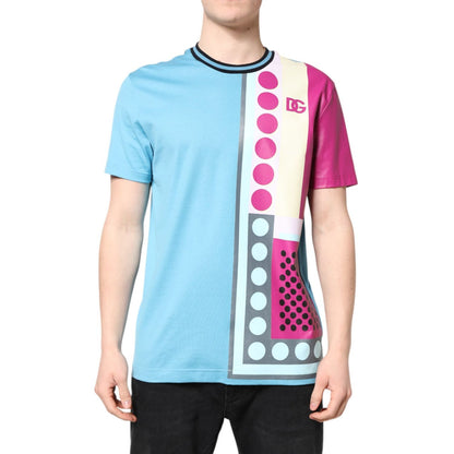 Dolce & Gabbana Multicolor Printed Logo Short Sleeve T-shirt