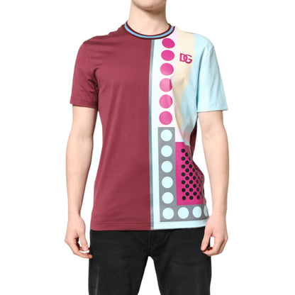 Dolce & Gabbana Multicolor Printed Logo Short Sleeve T-shirt