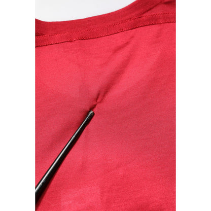 Dolce & Gabbana Red Silk DG Crown Logo Short Sleeve T-shirt