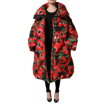 Dolce & Gabbana Multicolor Floral Full Zip Padded Jacket